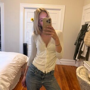 Ann Taylor White Button Up Cardigan size small (petite)